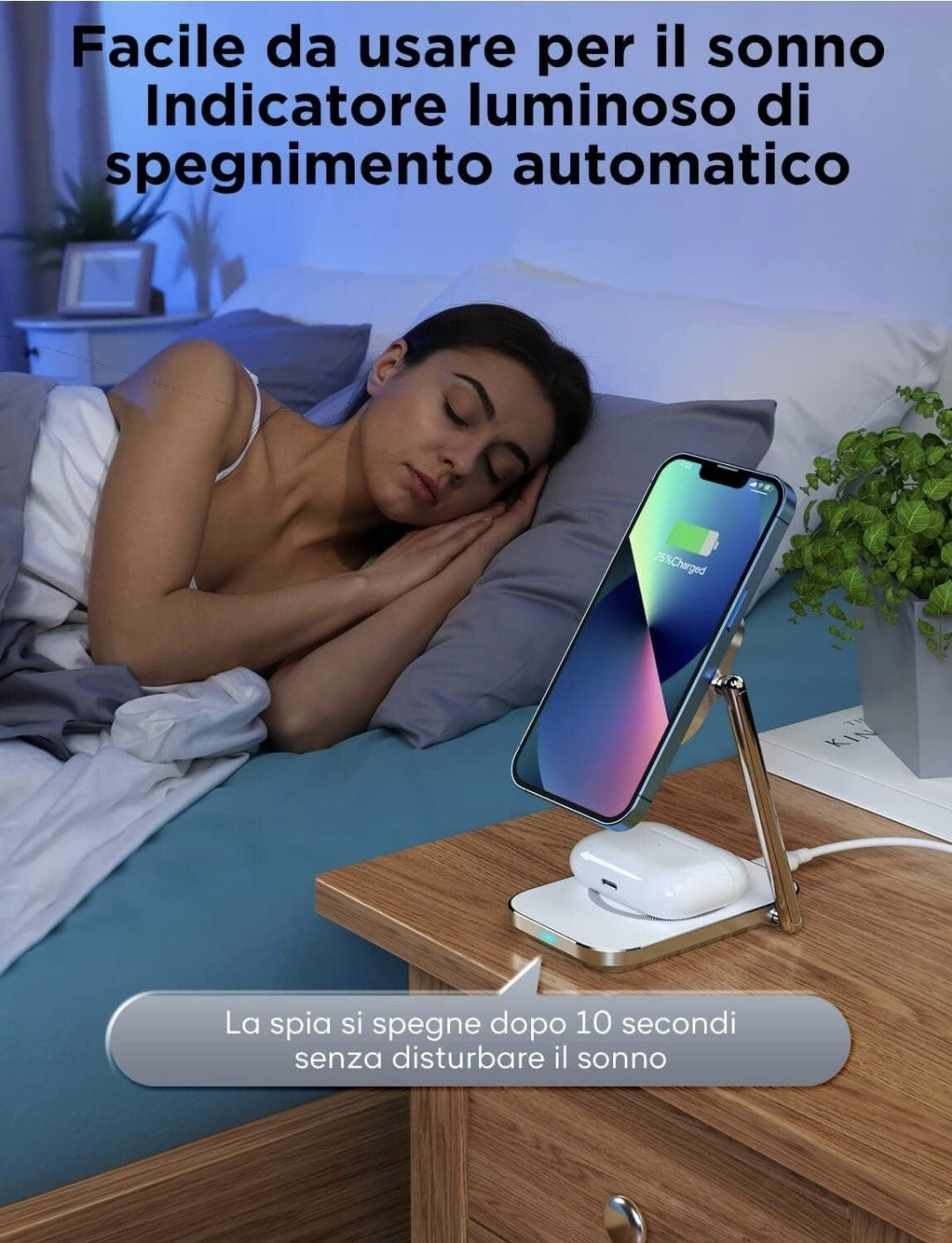 Hinyx Ricarica wireless Rapido, Caricatore wireless 2 in 1 Con Mag-Safe 
