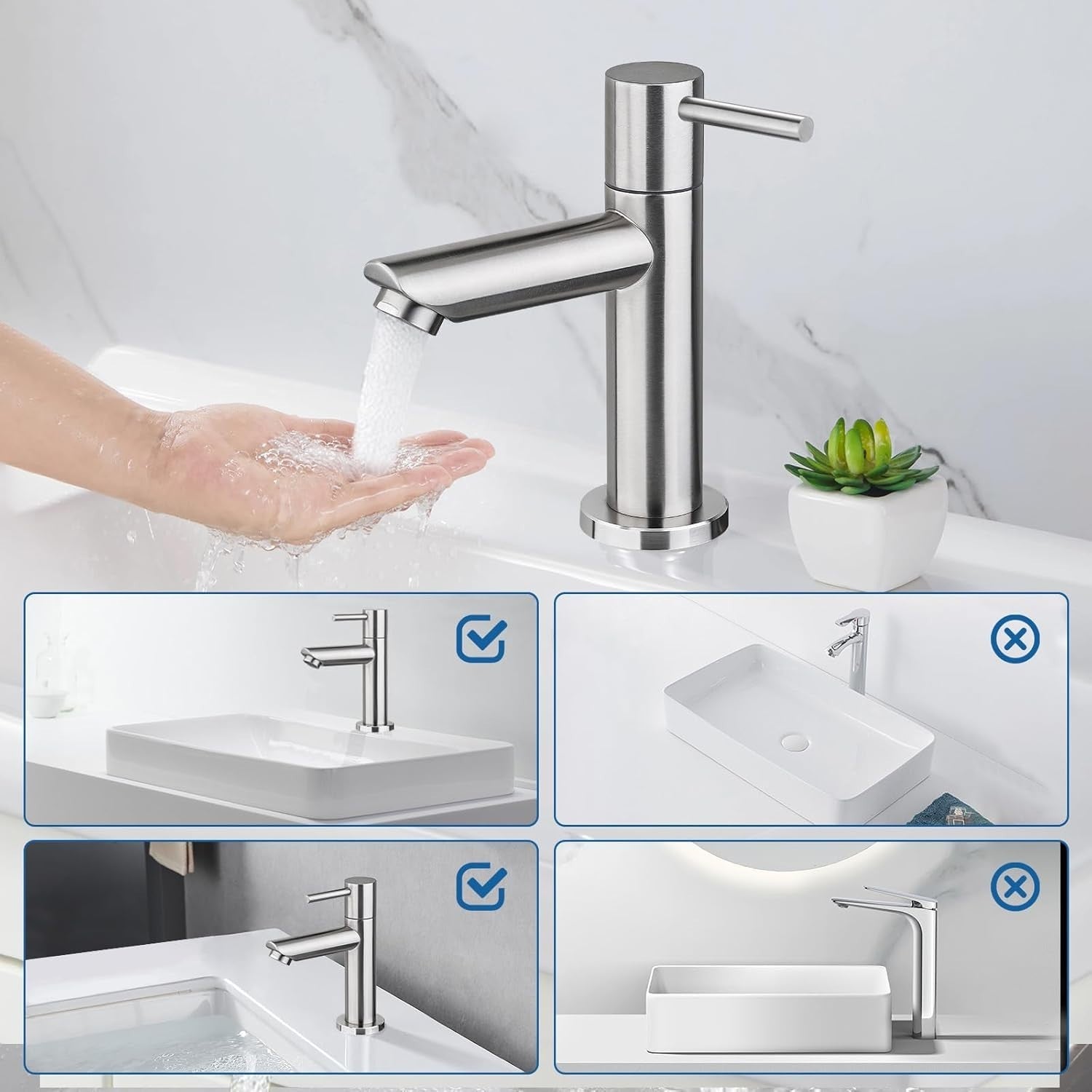 Ibergrif M18103 Rubinetto lavabo ad acqua fredda – Monocomando per WC ospiti