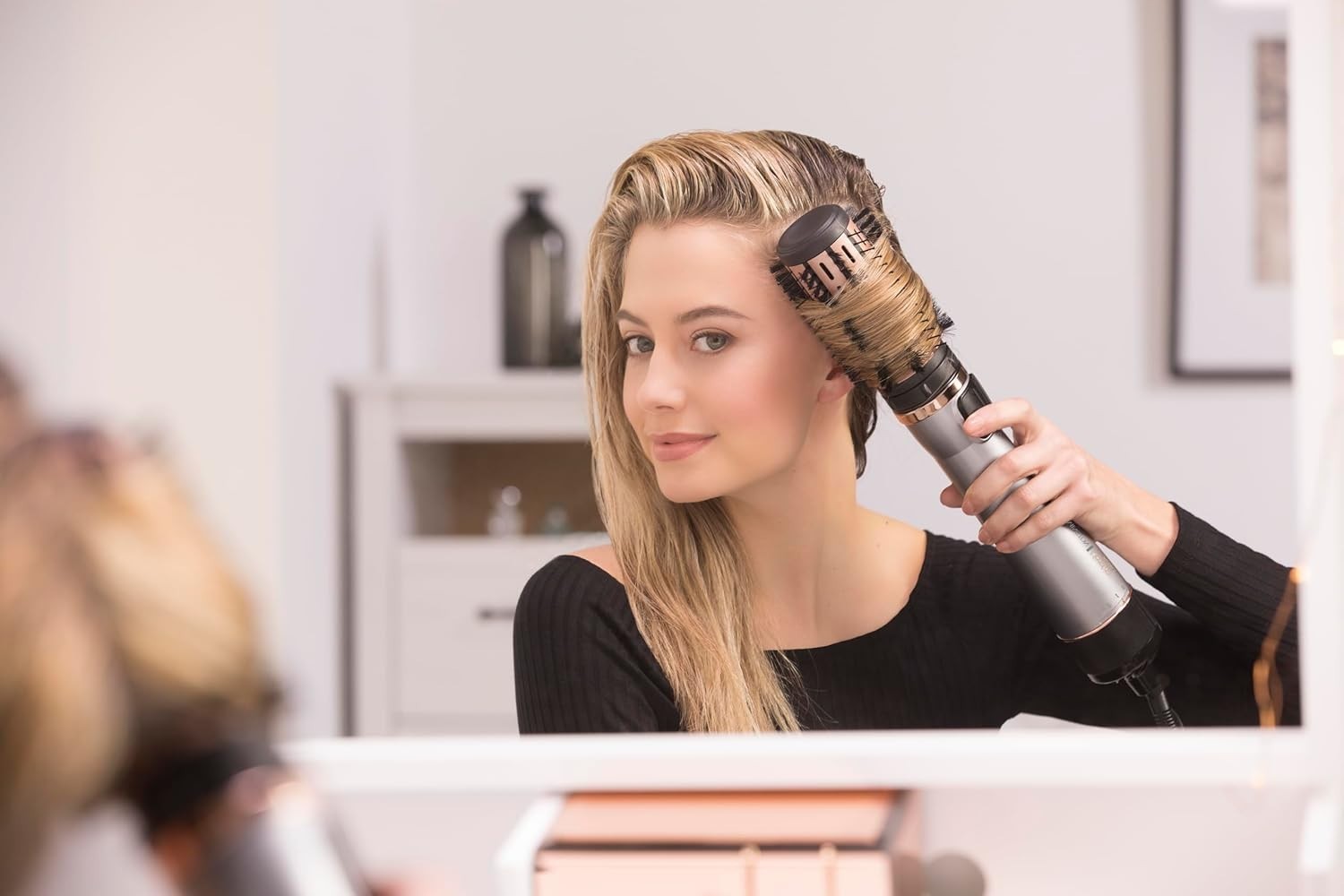 Remington Spazzola rotante per capelli, Asciugacapelli, 1000 W, Setole Morbide