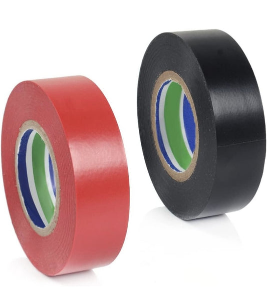 EBZ Nastri elettrici Set da 4 pezzi (2 nastri neri; 2 nastri Rossi) 18mm X 20m