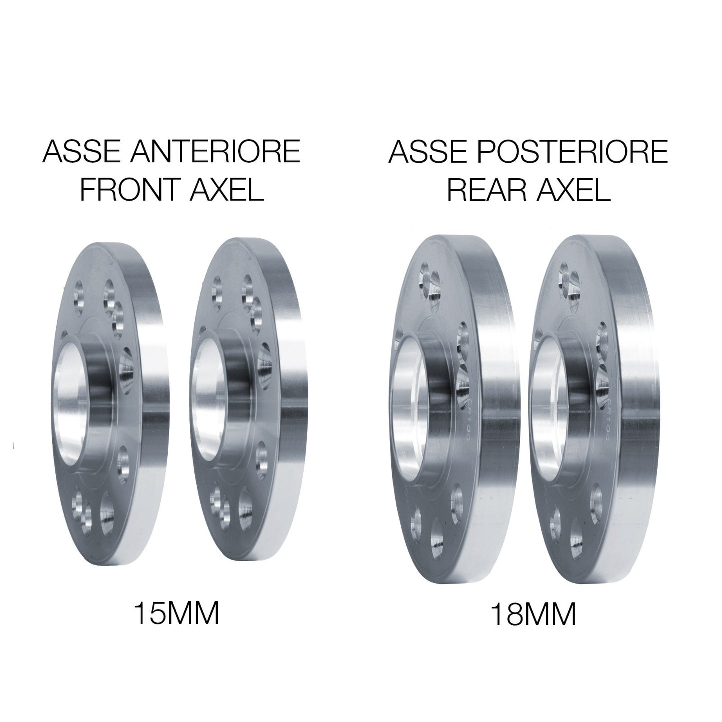 Simoni racing DR038100BR1616 Kit distanziali ruota 2X15mm+2X18mm con bulloneria