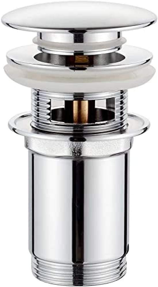 GRIFEMA Scarico Lavabo Universale con Troppopieno Kit Piletta Pop Up Cromo/Argen