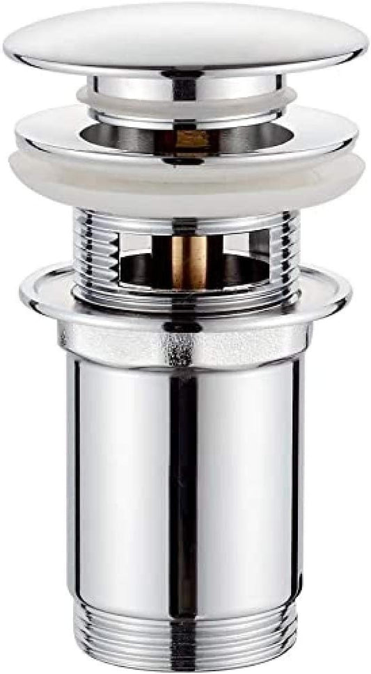GRIFEMA Scarico Lavabo Universale con Troppopieno Kit Piletta Pop Up Cromo/Argen