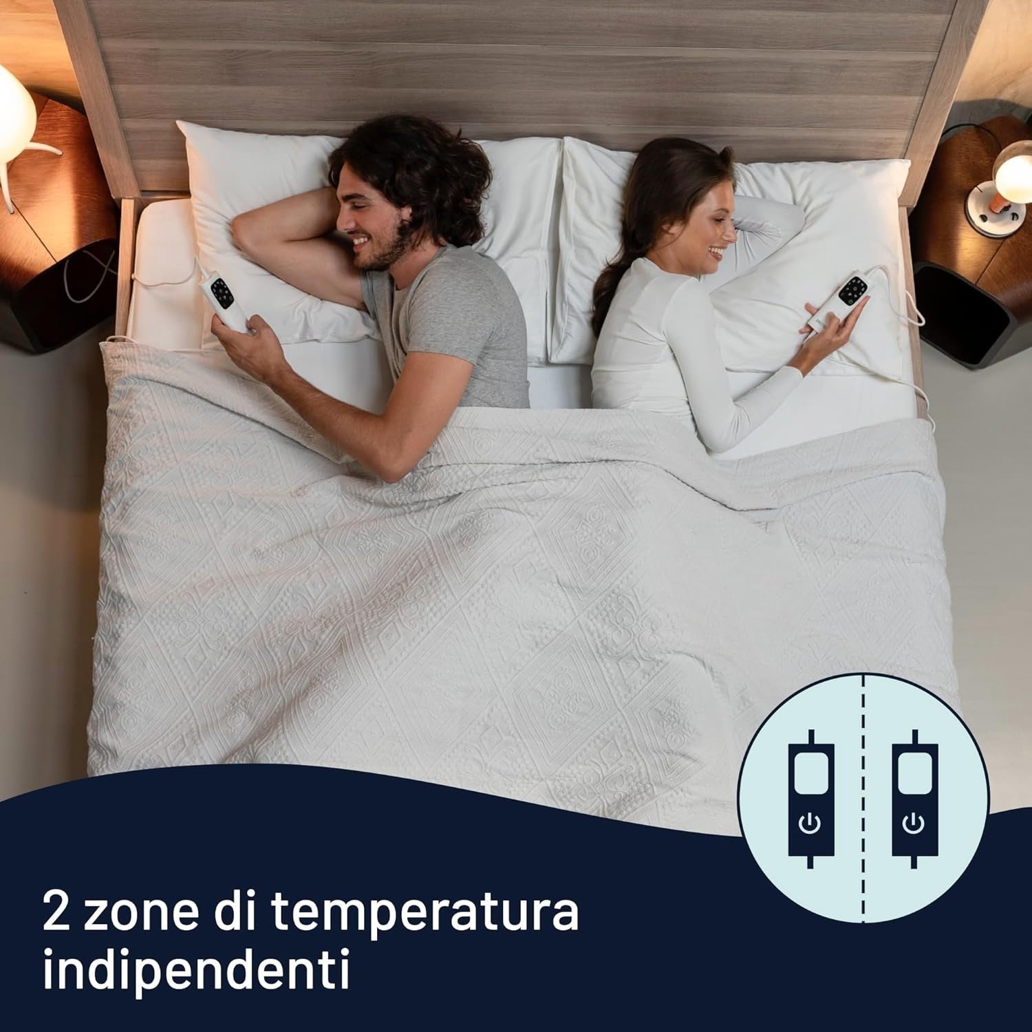 Imetec Adapto Scaldasonno Matrimoniale 150x160 - Scaldaletto Elettrico 100% Lana