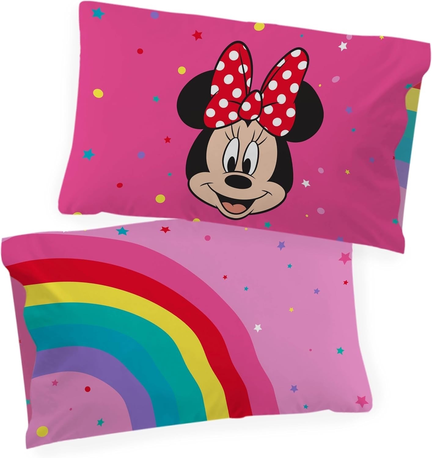 Jay Franco Disney Minnie Mouse Rainbow 100% cotone, set singolo 3 pezzi