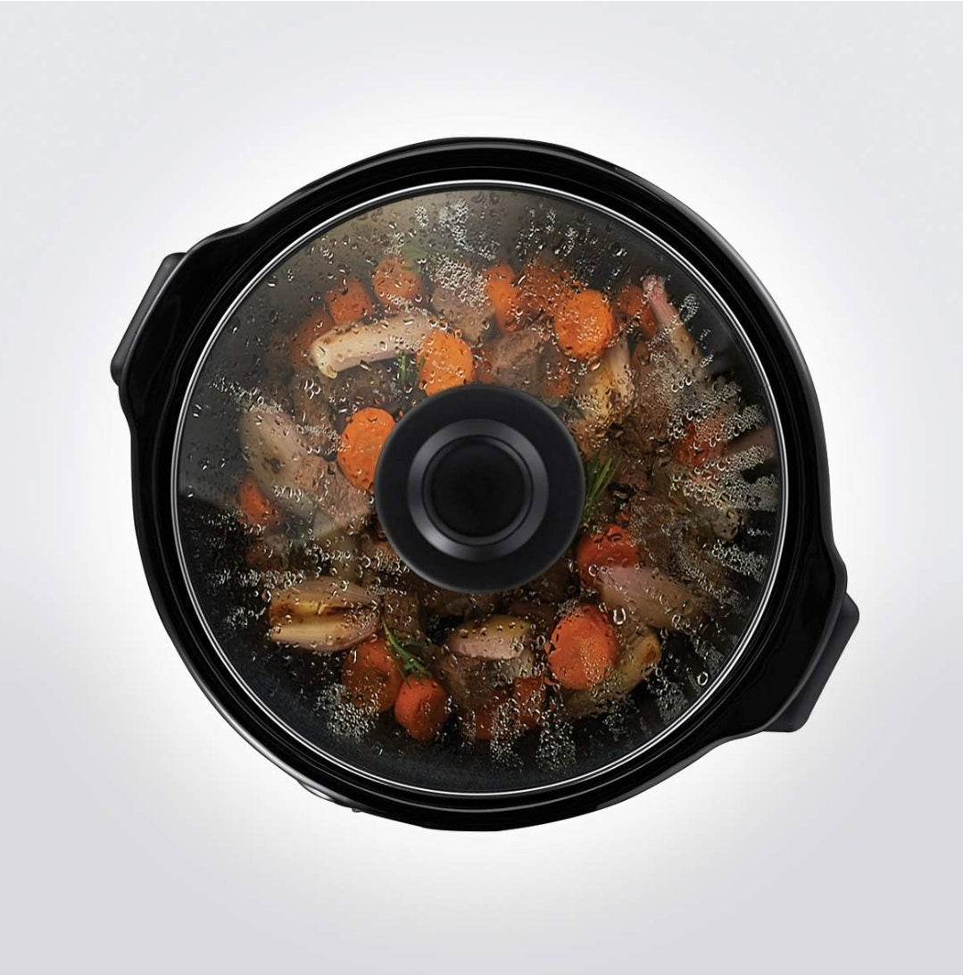 Russell Hobbs Pentola a cottura lenta compatta, 2L, Pentola rimovibile in ceramica, 3 temperature, 145 W, Acciaio Inox, Compact Home Slow Cooker 25570-56