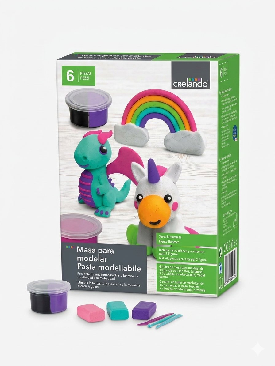Set Pasta Modellabile Crelando 6 Pezzi - Creature Fantastiche