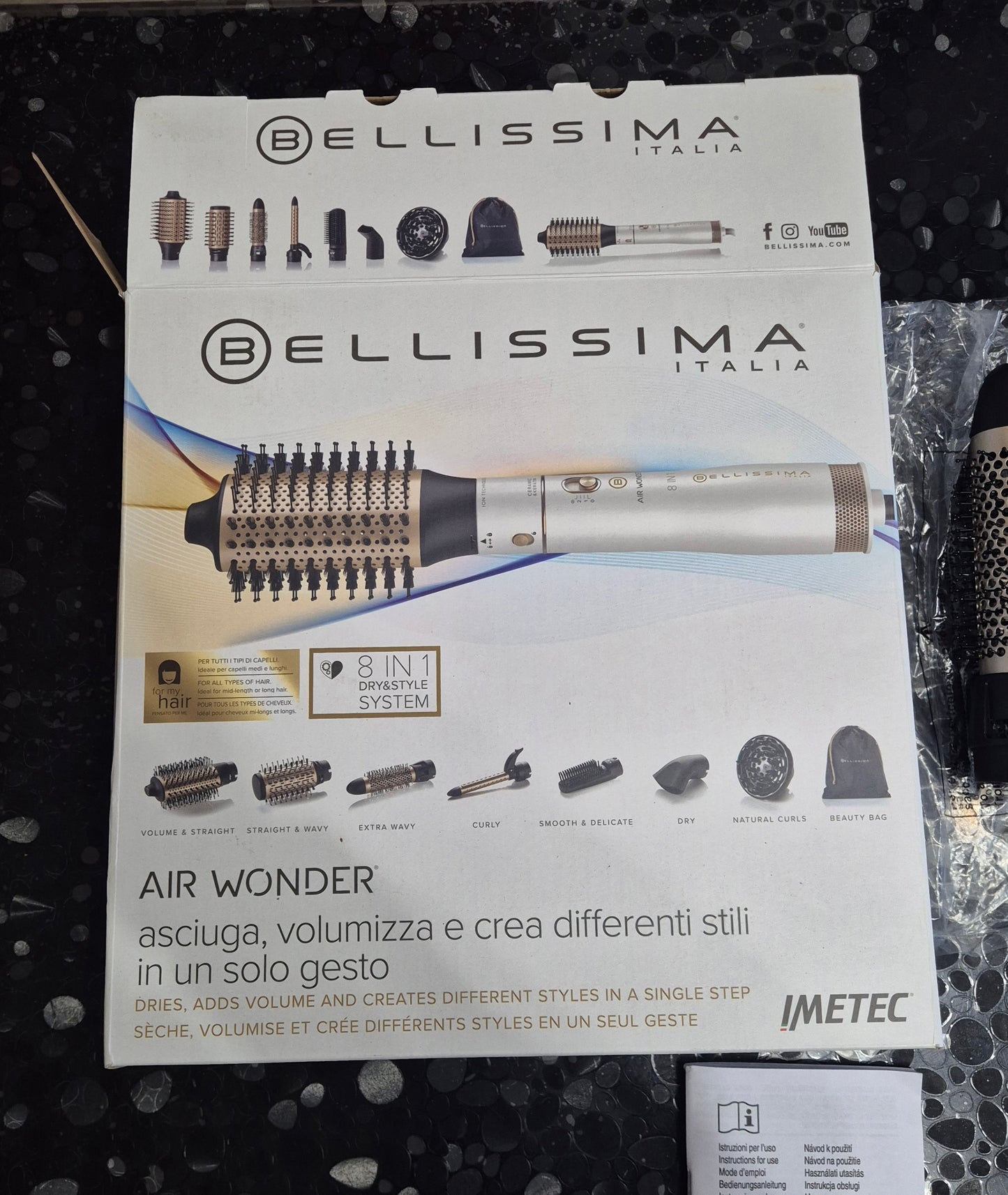 Bellissima Imetec Air Wonder, Spazzola Ad Aria Calda, Tecnologia a Ioni, 1000 W