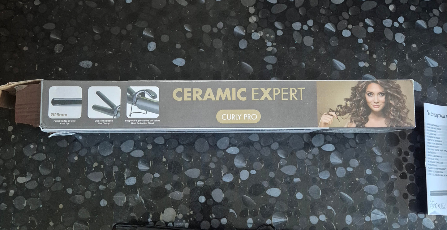 BEPER P301PIS002 Arricciacapelli Ceramica 25 mm, Ferro per Ricci Morbidi e Onde