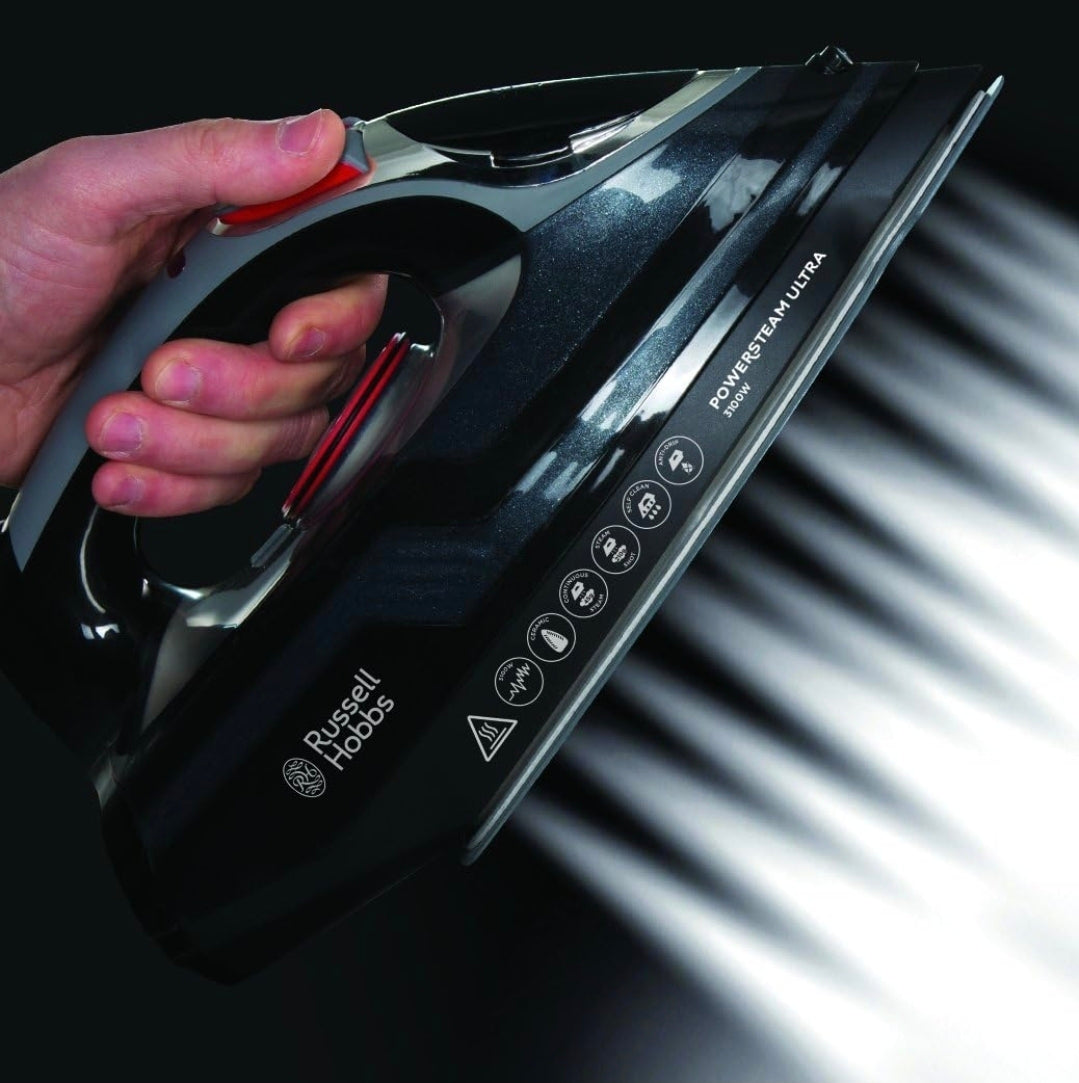 Russell Hobbs Ferro da Stiro a Vapore [3100W, 210 g/min Boost di Vapore Extra, 70 g/min di Vapore] Serbatoio da 350 ml, Ceramica, Autopulizia e Funzione Spray, Anticalcare, Anti-goccia 20630-56