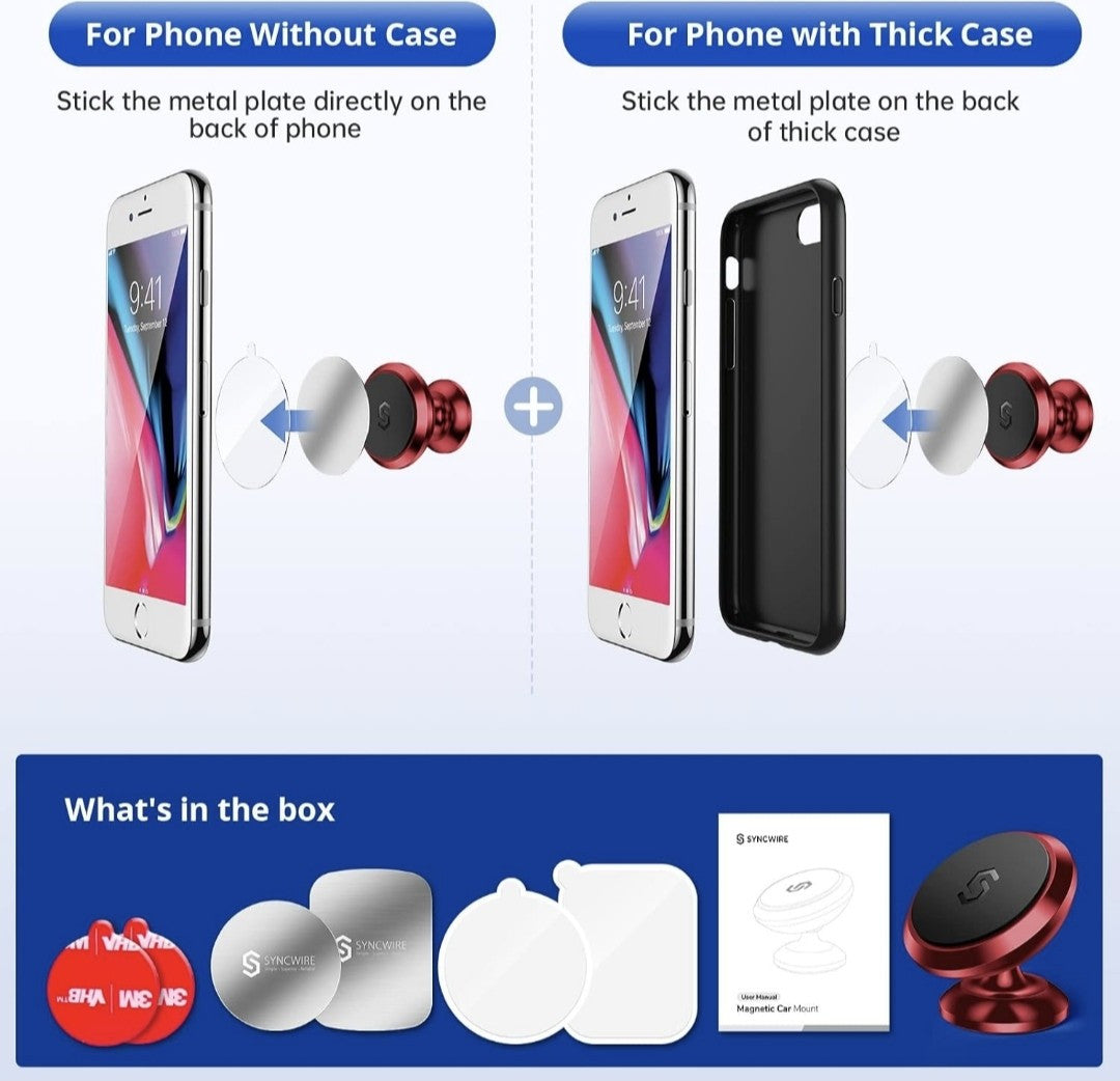 Syncwire Porta Cellulare Magnetico Auto - Universale Supporto Telefono Auto